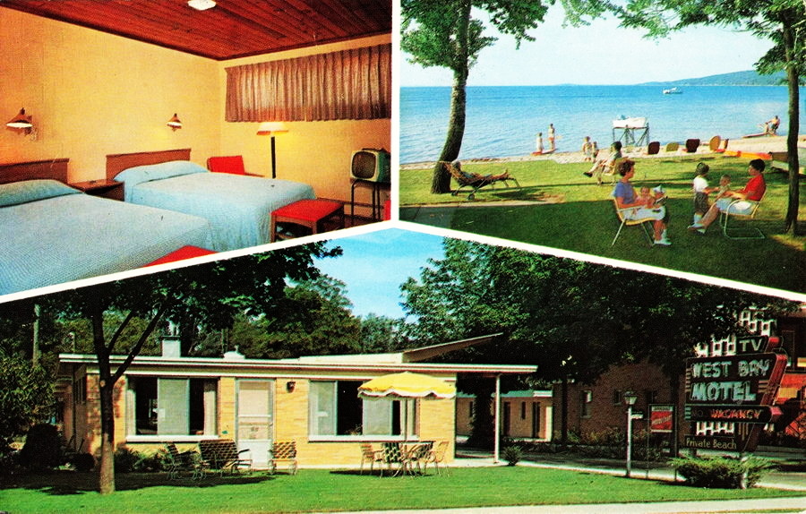 West Bay Motel - Vintage Postcard